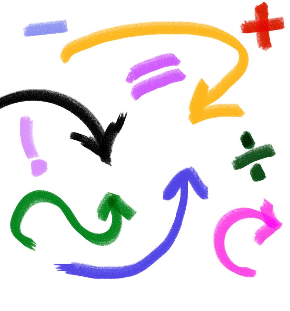 kolorowy obrazek z symbolami matematycznymi